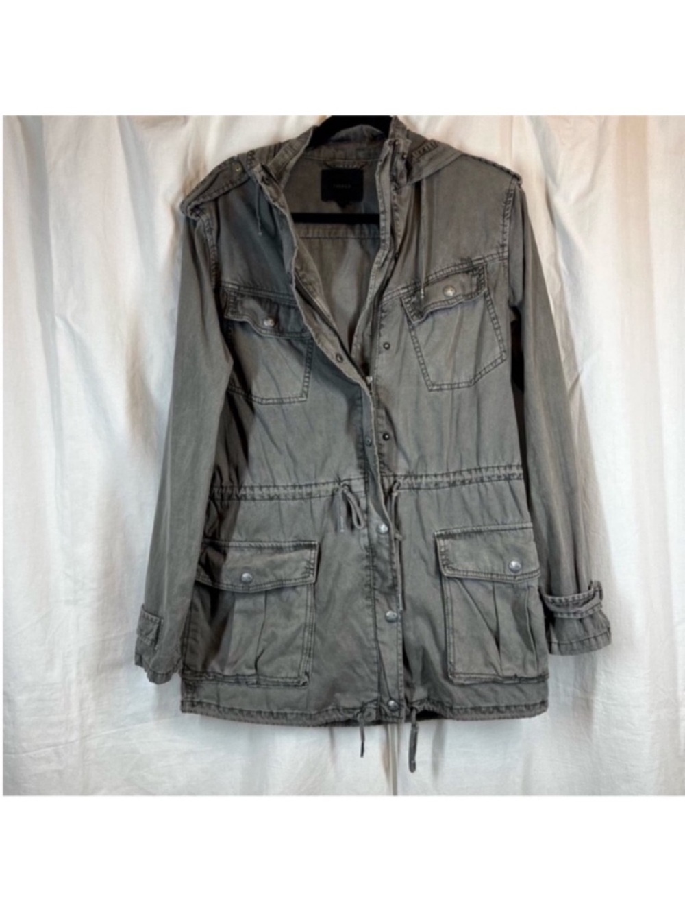 Talula 100% Cotton utility cargo military hooded jacket